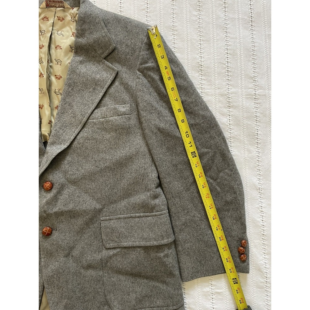 Vintage Liefs Gray Camel Hair Blazer Mens 36 S Womens M L Dark Academia 70s - Picture 15 of 16